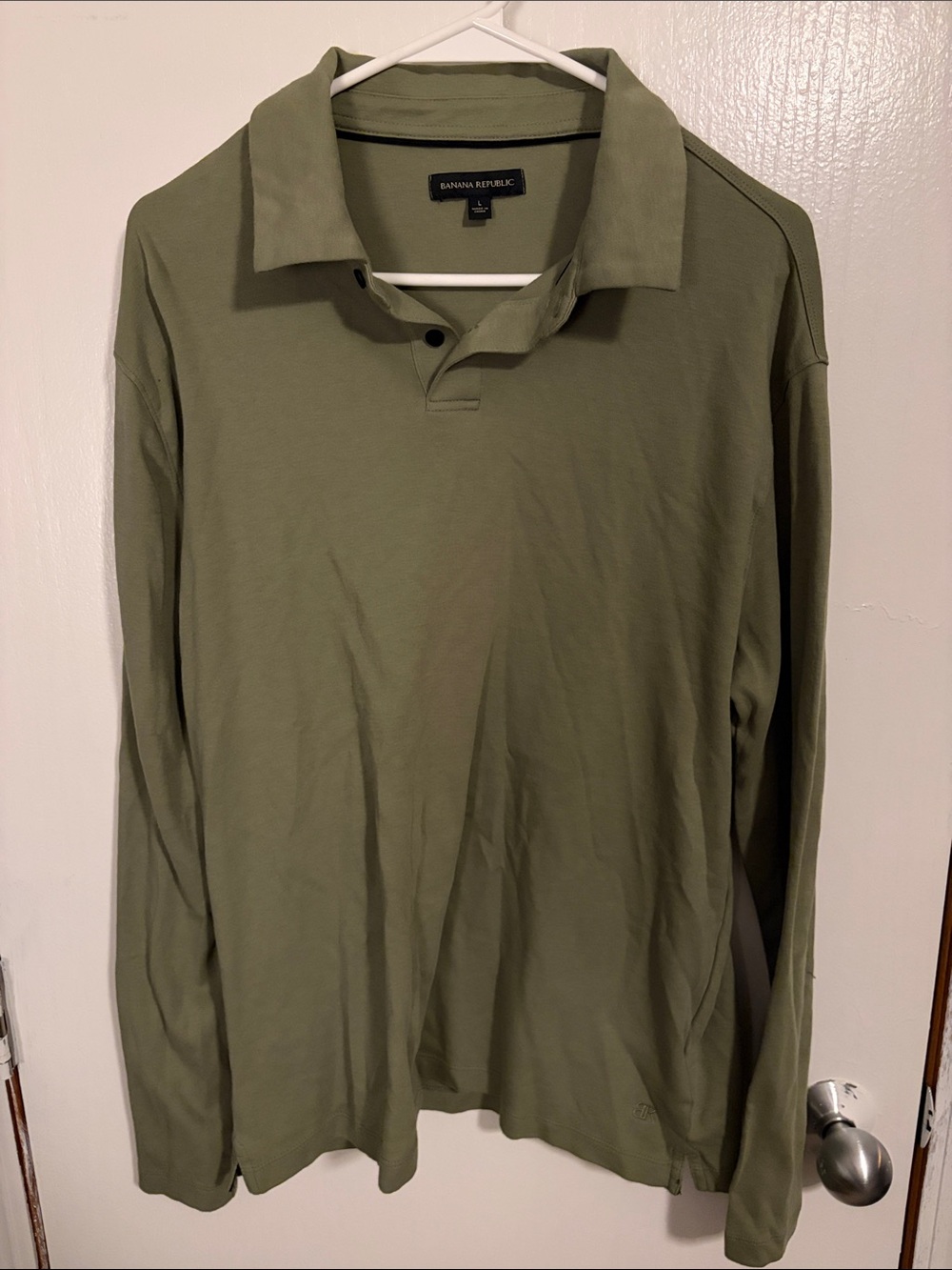 Banana Republic Olive Long-Sleeve Polo
